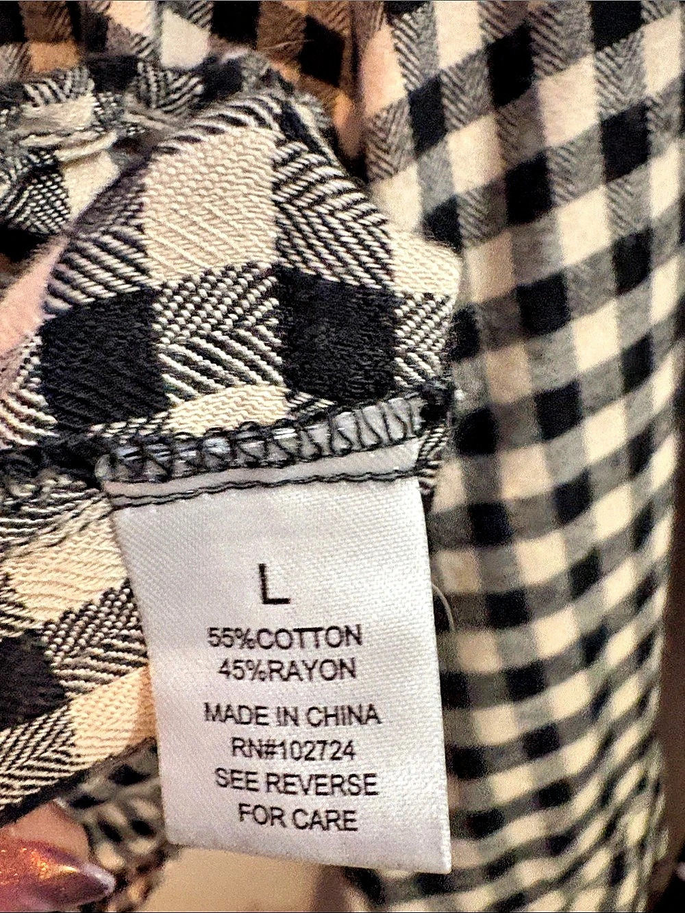 Hester & Orchard Checkered Cotton Rayon Shirt Large Like New - Picture 4 of 4